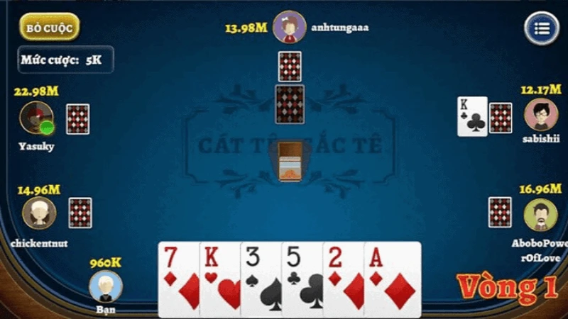 cach choi bai cat te 2 Cách chơi bài cát tê - Luật gục tùng