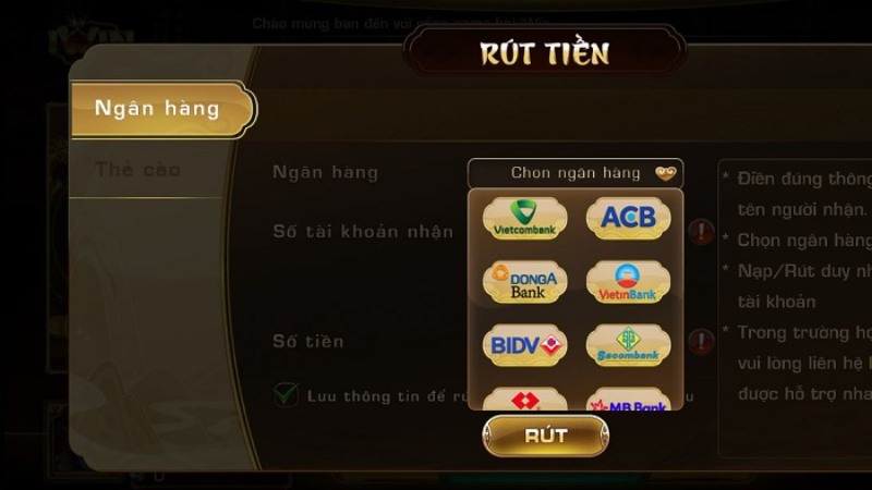 rut tien 789club 2 Rút tiền 789Club qua ngân hàng